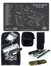 Load image into Gallery viewer, EDOG USA Pistolero 14 Pc 9MM.38 &amp; .357 Pc Gun Cleaning Kit - Compatible for Walther P99 - Schematic (Exploded View) Mat, Pistolero Caliber Specific 9 MM, 38 &amp; 357