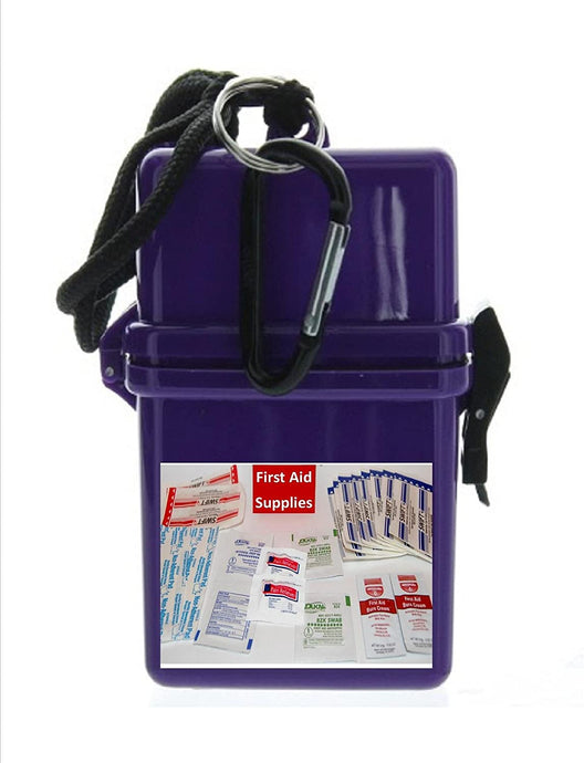 Elite 1st Aid Purple Mini Waterproof 30 PC First Aid Kit - Scouting, Camping, Hiking & School
