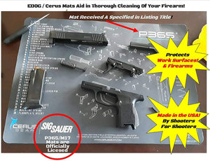 Sig P238 Gun Cleaning Mat - Schematic (Exploded View) Diagram Compatible with Sig Sauer P238 / 938 Pistol 3 mm Padded Pad Protect Your Firearm Magazines Bench Table Surfaces Oil Solvent Resistant