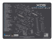 Load image into Gallery viewer, EDOG USA BANDIT 29 Pc Pistol Cleaning System - Compatible with Springfield Armory XDs - Schematic (Exploded View) Mat, Range Warrior Universal .22 9mm - .45 Kit &amp; Clenzoil CLP &amp; Hoppes Gun Oil &amp; Patchs