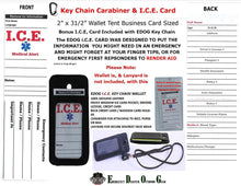 Load image into Gallery viewer, 1 EDOG I.C.E. EMERGENCY TRAVEL &amp; MEDICAL ALERT FOLDABLE BUSINESS SIZED TENT CARD