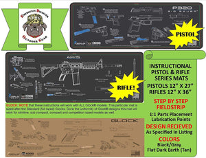 Glock Gun Cleaning Mat - Instructional Step by Step Takedown Diagram Compatible with All Glock Handguns