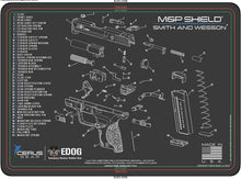 Load image into Gallery viewer, Smith &amp; Wesson M&amp;P Shield Cerus Gear Schematic (Exploded View) Heavy Duty Pistol Cleaning 12x17 Padded Gun-Work Surface Protector Mat Solvent &amp; Oil Resistant