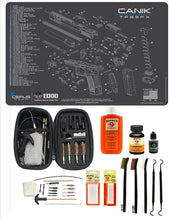 Load image into Gallery viewer, Range Warrior 27 Pc Gun Cleaning Kit - Compatible with Canik TP9 SFX - Schematic (Exploded View) Mat .22 9mm - .45 Kit