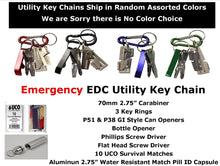 Load image into Gallery viewer, EDOG EDC Utility Tools Emergency Whistles Carabiners | Key Chains | Screwdrivers |Phillips | Flathead | Bottle | Can Openers | P38 | P51 | Match | Pill | ID | Water Resistant Holder | Accessories