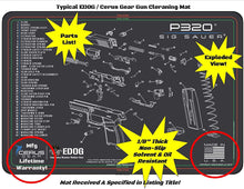 Load image into Gallery viewer, RUGER SR9 Cerus Gear Schematic (Exploded View) Heavy Duty Pistol Cleaning 12x17 Padded Gun-Work Surface Protector Mat Solvent & Oil Resistant