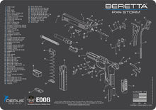 Load image into Gallery viewer, Beretta PX4 Gun Cleaning Mat - Schematic (Exploded View) Diagram Compatible with Beretta PX4 Series Pistol 3 mm Padded Pad Protect Your Firearm Magazines Bench Surfaces Gun Oil Solvent Resistant