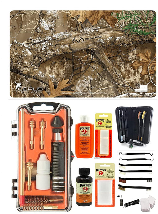 EDOG USA Outlaw 28 Pc Pistol Cleaning Kit - Licensed Real Tree Lifestyle Pistol Mat Mat, Calibers 9MM to .45 & Tac Pak Pistol Cleaning Essentials Kit