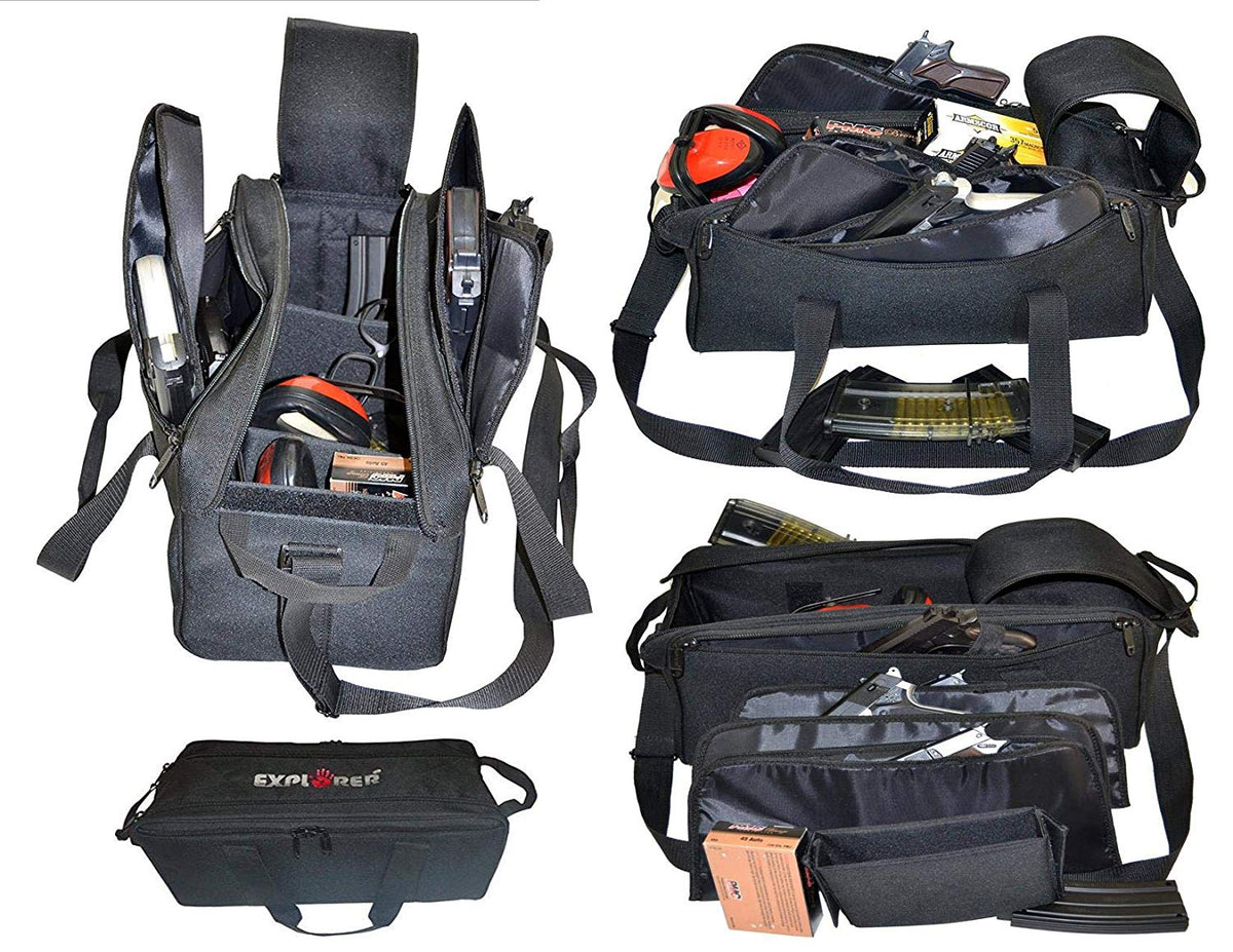 HARDSTONE Tactical 5 Pistol Range Go Bag with Adjustable Shoulder