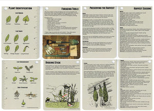 Bushlore Wild Edible Plants Cards - 19 Pocket Field Guide Emergency Survival Kit Disaster Camping Preparedness Card EDC Backpack Wallet Ultimate Tiny Waterproof Food Source Tool Find Identify Harvest