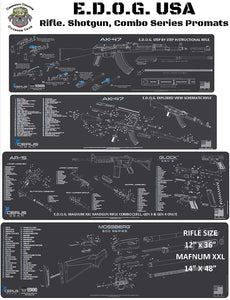 CZ Scorpion EVO 3 Gun Cleaning Mat - Schematic (Exploded View)  12X36 Padded Gun-Work Surface Protection Mat Solvent & Oil Resistant