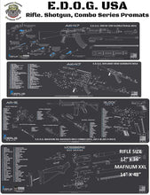 Load image into Gallery viewer, 1500 Gun Cleaning Mat - Schematic (Exploded View) XXL 14 X 48 Compatible with Howa 1500 Push Fed Rifle 3 mm Padded Pad Protects Your Firearm Magazines Bench Table Surfaces Oil Resistant