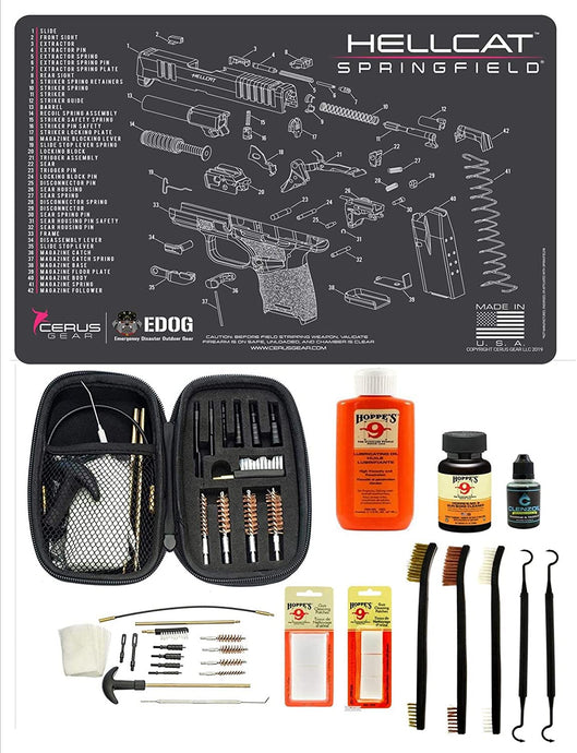 Range Warrior Hellcat Pink Ladies Gun Cleaning Kit Compatible With Springfield Armory Hellcat Schenatic (Exploded View) Mat 22 38 9mm .45