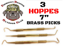 Load image into Gallery viewer, Hoppe&#39;s 3 pc Brass Picks 1 Nylon Brush Gun Cleaning Set