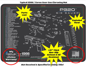 PDP Gun Cleaning Mat - Schematic (Exploded View) Diagram Compatible with Walther PDP Series Pistol 3 mm Padded Pad Protect Your Firearm Magazines Bench Surfaces Gun Oil Solvent Resistant