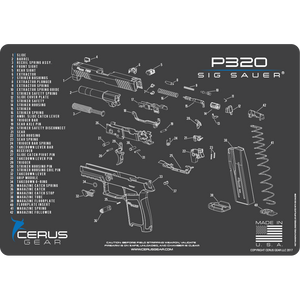 EDOG SIG P320 CERUS Gear Schematic (Exploded View) Pistol ProMat, Range Warrior .22 .38 .357 9MM .45-20 PC & 12 PC Tac Book Range, Field & Bench Handgun Cleaning Essentials Kit
