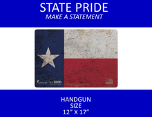 Load image into Gallery viewer, Patriotic Lone Star State Texas Flag Cerus Gear Heavy Duty Pistol Cleaning 12x17 Padded Gun-Work Surface Protector Mat Solvent &amp; Oil Resistant