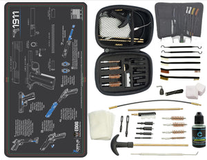 EDOG 1911 CERUS Gear Instructional Step by Step PROMAT with Range Warrior .22 .38 .357 9MM .45-20 PC & 12 PC Tac Book Range, Field & Bench Handgun Cleaning Essentials Kit