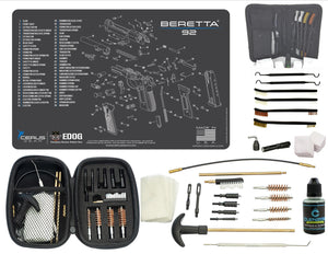 EDOG Beretta 92 CERUS Gear Schematic (Exploded View) Pistol ProMat, Range Warrior .22 .38 .357 9MM .45-20 PC & 12 PC Tac Book Range, Field & Bench Handgun Cleaning Essentials Kit