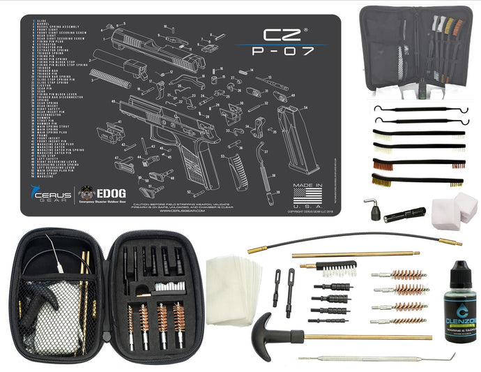 EDOG CZ P-10C CERUS Gear Schematic (Exploded View) Pistol ProMat, Range Warrior .22 .38 .357 9MM .45-20 PC & 12 PC Tac Book Range, Field & Bench Handgun Cleaning Essentials Kit