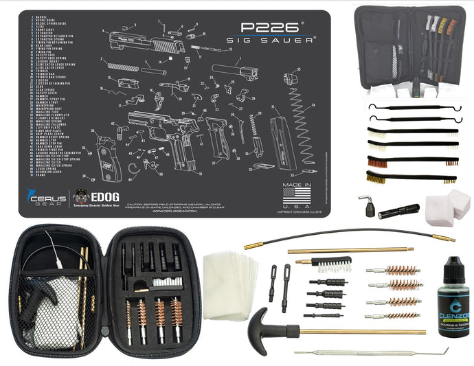 EDOG Sig P226 CERUS Gear Schematic (Exploded View) Pistol ProMat, Range Warrior .22 .38 .357 9MM .45-20 PC & 12 PC Tac Book Range, Field & Bench Handgun Cleaning Essentials Kit