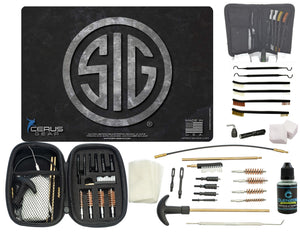 SIG Logo CERUS Gear Schematic (Exploded View) Pistol ProMat, Range Warrior .22 .38 .357 9MM .45-20 PC & 12 PC Tac Book Range, Field & Bench Handgun Cleaning Essentials Kit