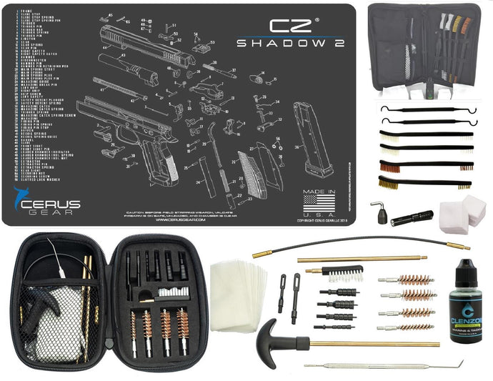 EDOG CZ Shadow 2 CERUS Gear Schematic (Exploded View) Pistol ProMat, Range Warrior .22 .38 .357 9MM .45-20 PC & 12 PC Tac Book Range, Field & Bench Handgun Cleaning Essentials Kit