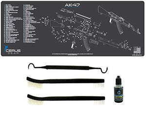 EDOG AK 5 Pc Cerus Gear Schematic (Exploded View) Heavy Duty Rifle Cleaning 12”x36” Padded Gun-Work Surface Protector Mat Solvent & Oil Resistant & 4 Pc Cleaning Essentials