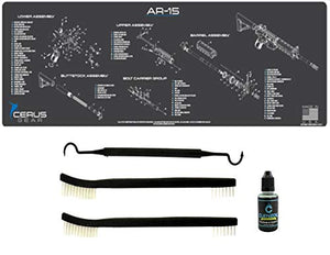 EDOG AR 5 Pc Cerus Gear Schematic (Exploded View) Heavy Duty Rifle Cleaning 12”x36” Padded Gun-Work Surface Protector Mat Solvent & Oil Resistant & 4 Pc Cleaning Essentials
