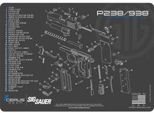 Load image into Gallery viewer, EDOG USA Pistolero 14 Pc .22 Caliber Gun Cleaning Kit - Compatible for Sig Sauer P238 Pistol - Schematic (Exploded View) Mat, Pistolero Caliber Specific 22 Caliber