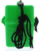 Load image into Gallery viewer, Green Waterproof Cigarette Pack Case (Spills &amp; Splashes), with BIC Lighter &amp; Bonus RFID Protection Credit Card Sleeve! - Travel Beach Pool Boating &amp; Camping Hard ABS Plastic Lanyard &amp; Carabiner
