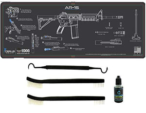 EDOG AR 5 Pc Cerus Gear Instructional Step by Step Heavy Duty Cleaning Rifle 12”x36” Padded Gun- Work Surface Protector Mat Solvent & Oil Resistant & 4 Pc Cleaning Essentials