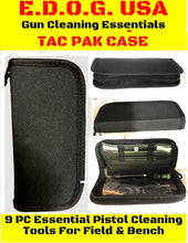 Load image into Gallery viewer, EDOG USA TAC Pak 9 Pc Gun Cleaning Accessory Kit for Pistol, Rifle Shotgun, All Caliber Brass, Copper &amp; Nylon Brush &amp; Pick Set with CLP Cleaner &amp; Case