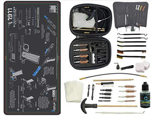 EDOG 1911 Bushingless CERUS Gear Instructional Step by Step PROMAT with Range Warrior .22 .38 .357 9MM .45-20 PC & 12 PC Tac Book Range, Field & Bench Handgun Cleaning Essentials Kit
