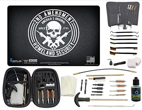 EDOG Educational Top Handgun Cartridges CERUS Gear Handgun Honor & Pride Pistol ProMat, Range Warrior .22 .38 .357 9MM .45-20 PC & 12 PC Tac Book Range, Field & Bench Handgun Cleaning Essentials K