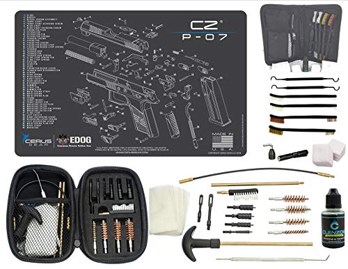 EDOG CZ P-07 CERUS Gear Schematic (Exploded View) Pistol ProMat, Range Warrior .22 .38 .357 9MM .45-20 PC & 12 PC Tac Book Range, Field & Bench Handgun Cleaning Essentials Kit