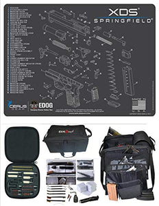 EDOG Springfield Armory XDs Cerus Exploded View Schematic Gun Cleaning Mat & R5 Handgun Pistol Range & Duty Bag & 28 Pc Handgun Cleaning Kit w Clenzoil CLP