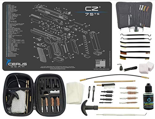 EDOG CZ 75 TS CERUS Gear Schematic (Exploded View) Pistol ProMat, Range Warrior .22 .38 .357 9MM .45-20 PC & 12 PC Tac Book Range, Field & Bench Handgun Cleaning Essentials Kit