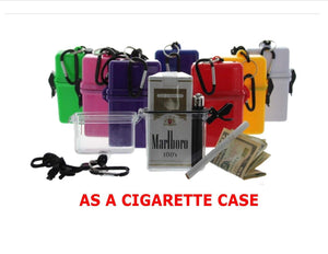 Waterproof Cigarette Case, with BIC Lighter - RED & Bonus RFID Protection!