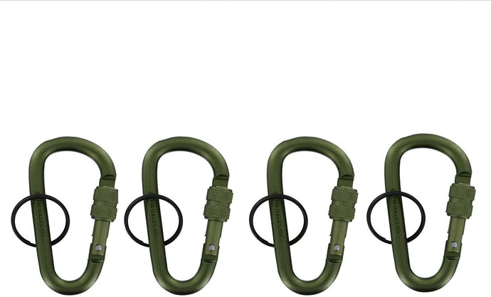 4 EDOG 70MM 2.75” LOCKING SNAP LINK TACTICAL OD GREEN ALUMINUM CARABINER BK RING