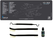 Load image into Gallery viewer, EDOG Ruger 10/22 5 Pc Cerus Gear Schematic (Exploded View) Heavy Duty Rifle Cleaning 12”x36” Padded Gun-Work Surface Protector Mat Solvent &amp; Oil Resistant &amp; 4 Pc Cleaning Essentials