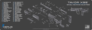 EDOG Tavor X95 Bull Pup 5 Pc Cerus Gear Schematic (Exploded View) Heavy Duty Rifle Cleaning 12”x36” Padded Gun-Work Surface Protector Mat Solvent & Oil Resistant & 4 Pc Cleaning Essentials