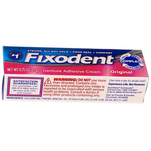 Fixodent Denture Adhesive Cream Original 0.75 oz