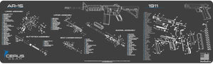 Range Warrior 27 Pc Gun Cleaning Kit - Compatible with 1911 Bushingless - Instructional Step by Step Pistol Mat .22 9mm - .45 Kit