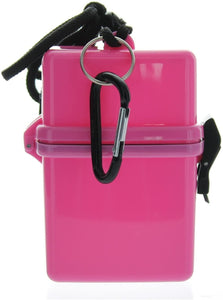 EDOG PINK TRAVEL / SURVIVAL WATERPROOF DRY “O” BOX LANYARD BINER & ICE CARD