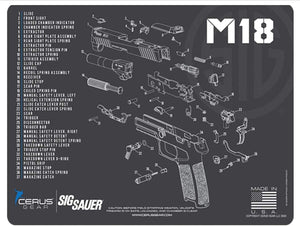 EDOG Premier 30 Pc Gun Cleaning System - Compatible with Sig Sauer M18 - Schematic (Exploded View) Mat, Range Warrior Universal .22 9mm - .45 Kit & Tac Book Accessories Set