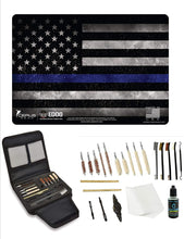 Load image into Gallery viewer, EDOG Gunslinger 20 PC Gun Cleaning Kit - Pistol Mat Thin Blue Line Law Enforcement Handgun Honor &amp; Pride Pistol Mat &amp; Gunslinger .22 .38 .357 9MM .45 Gun Cleaning Kit