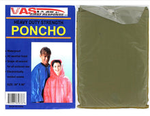 Load image into Gallery viewer, VAS First Response Heavier Duty Ponchos | Hood | Side Snaps | Vinyl | Adult Sizes | Womens | Men | 10 Mil | Vinyl | Emergency | Rain | Lightweight | 50"x80"
