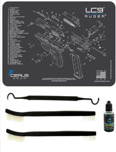 Load image into Gallery viewer, EDOG Ruger LC9 5 PC Cerus Gear Schematic (Exploded View) Heavy Duty Pistol Cleaning 12x17 Padded Gun-Work Surface Protector Mat Solvent &amp; Oil Resistant &amp; 3 PC Cleaning Essentials &amp; Clenzoil