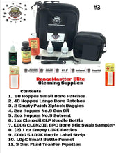 Load image into Gallery viewer, RangeMaster Elite EDC Bag Gun Cleaning Kit- Colorado State Flag Honor &amp; Pride Pistol Mat &amp; with Hoppes Gun Oil No.9 Solvent &amp; Patches Clenzoil CLP 10 Pc Cleaning Accessories Set